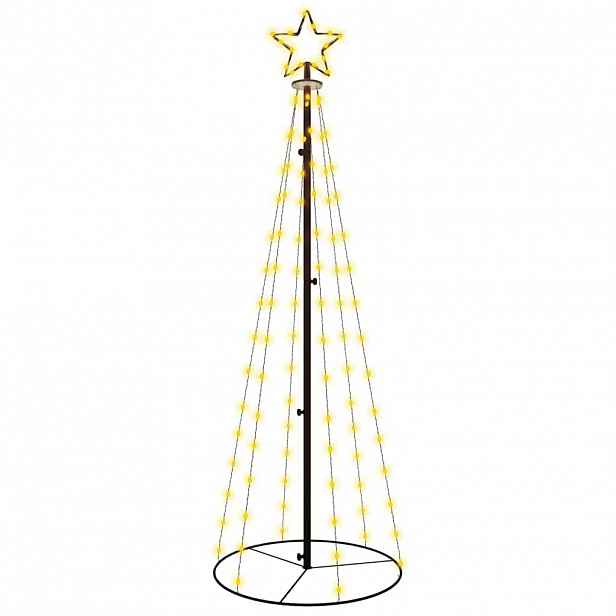 vidaXL Vánoční stromek kužel 108 teplých bílých LED diod 70 x 180 cm
