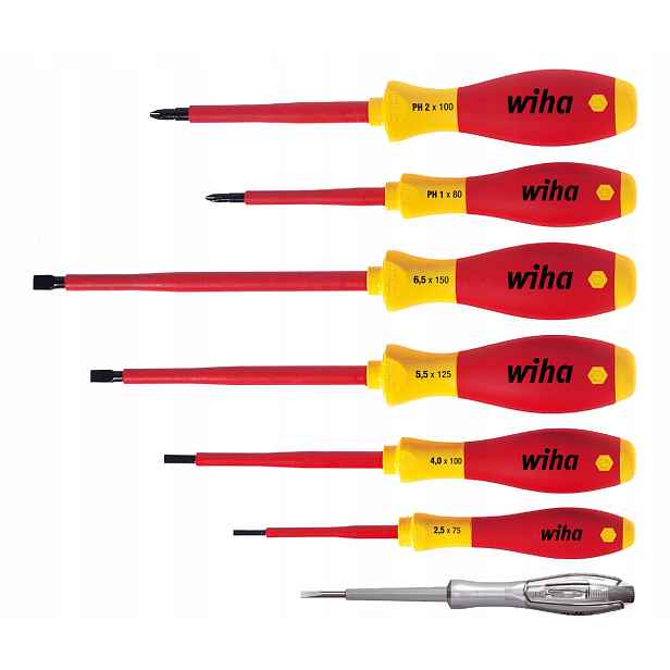 Wiha sada šroubováků SoftFinish Vde plochá, Phillips 7dílná zkušební sada 00834