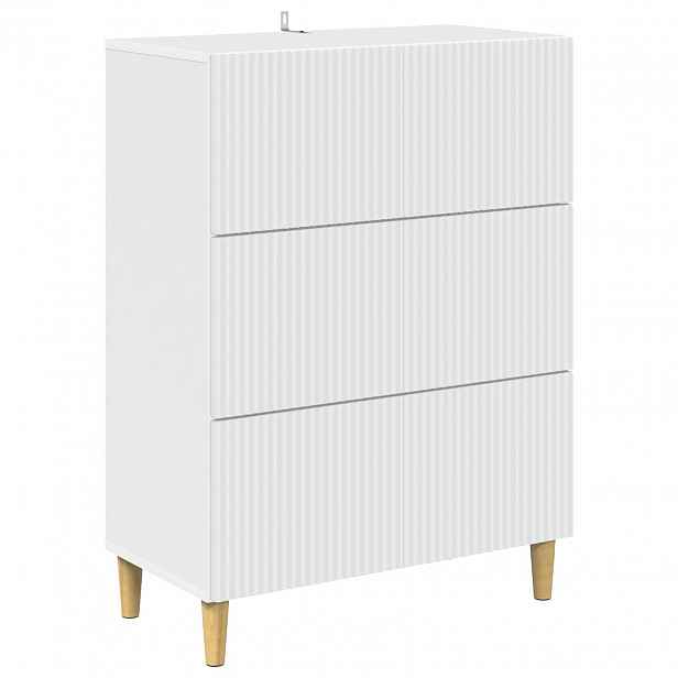 vidaXL Skříň se zásuvkami Bílá 66 x 34,5 x 90 cm Kompozitní dřevo