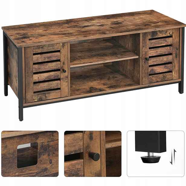 Skříňka s policemi pod Rtv Rustikální Loft 110 cm Regál Komoda do obývacího pokoje