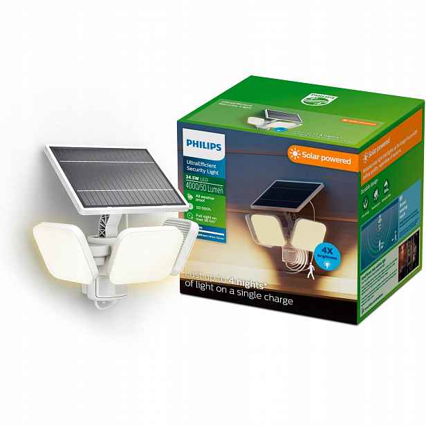 Solární Zahradní Lampa Led Philips Zyren 24.5W IP65 Senzor Pohybu Soumraku