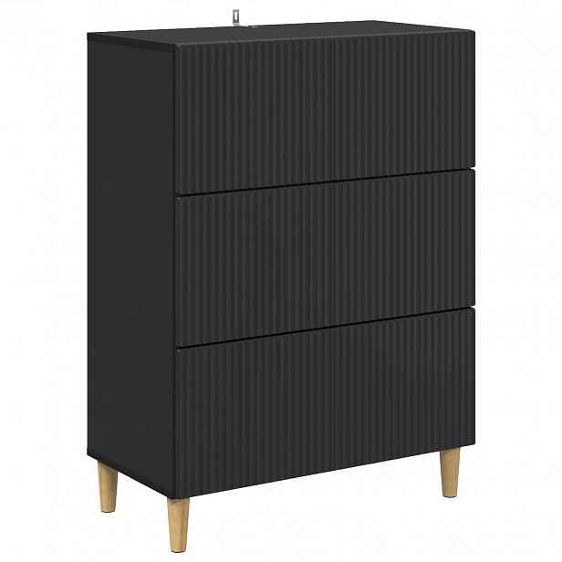vidaXL Skříň se zásuvkami 66 x 34,5 x 90 cm Kompozitní dřevo Černá