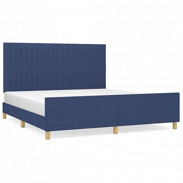 vidaXL Rám postele bez matrace modrý 160 x 200 cm textil
