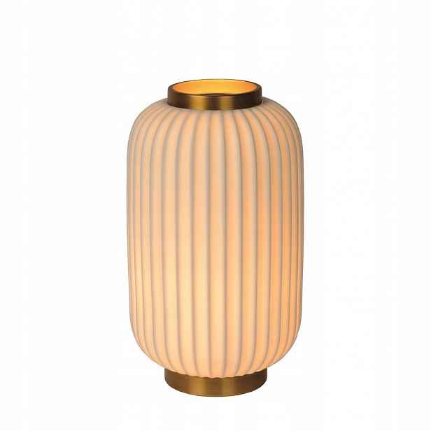 Bílá stolní lampa Lgosse s teplým leskem do pracovny 34/31/Lucide