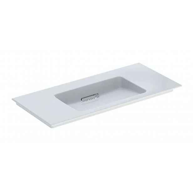 Geberit ONE - Umyvadlo nábytkové 105x48x13 cm, skrytý přepad, bez otvoru pro baterii, vodorovný odtok, KeraTect, bílá 505.014.00.1