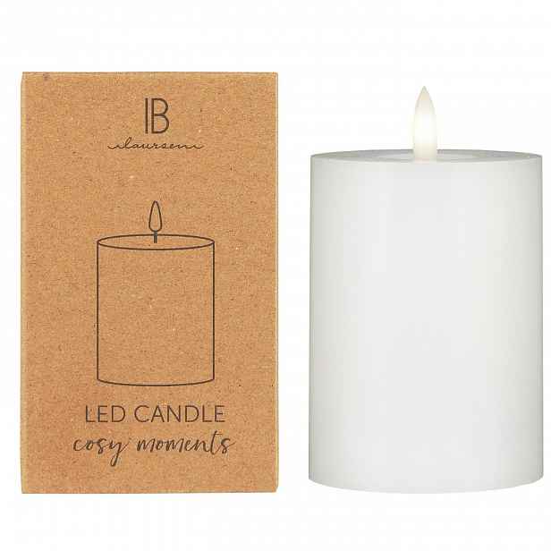 IB Laursen LED sloupová svíčka WARM FLAME SL 10 cm bílá