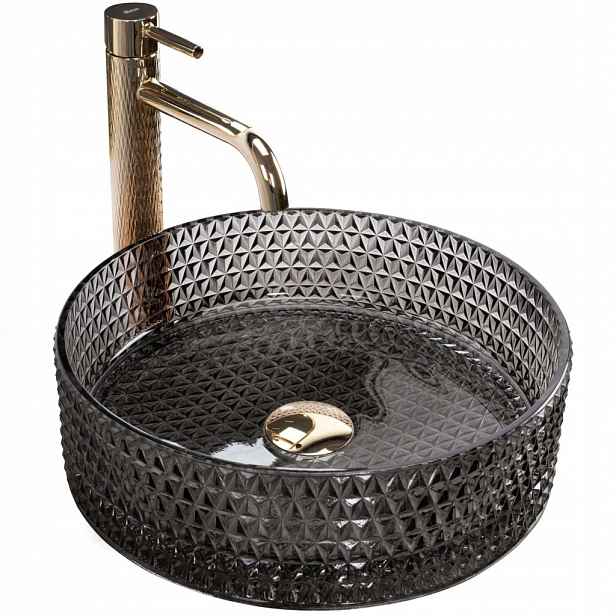 Umyvadlo na desku Cristal Black (REA-U9671) /po/