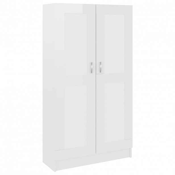 vidaXL Knihovna bílá vysoký lesk 82,5 x 30,5 x 150 cm kompozitní dřevo