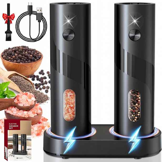 Elektrický Mlýnek Na Pepř A Sůl Na Baterie, Mlýnek Na Sůl, 2 Ks