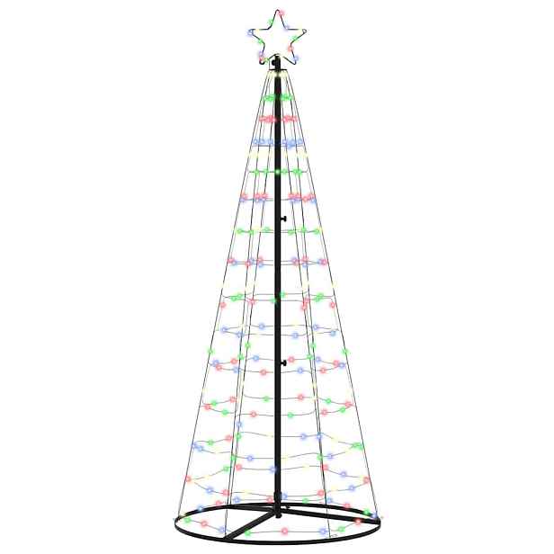 vidaXL LED vánoční strom EKENAS 250 cm 390 LED Vícebarevná Ocel
