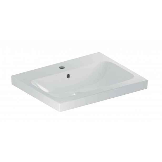 Geberit iCon - Umyvadlo na desku 60x48x16 cm, s přepadem, s otvorem pro baterii, KeraTect, bílá 501.847.00.2