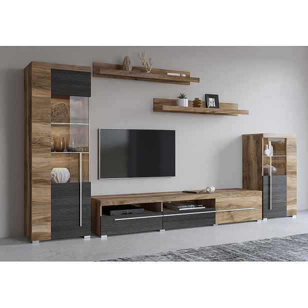 Obývací stěna TYLTA typ 2, ořech satin/touchwood