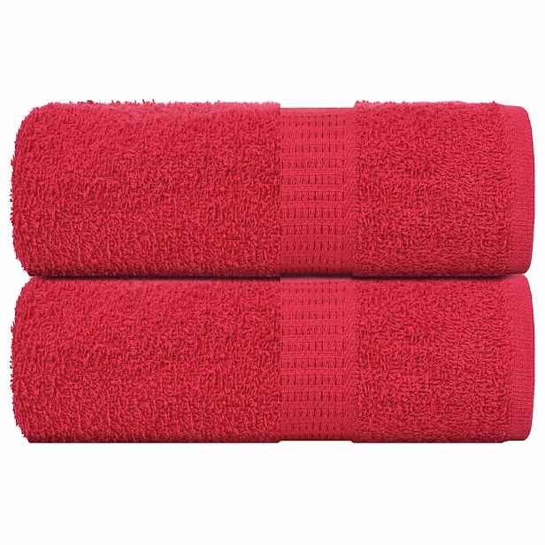 vidaXL Ručníky pro hosty FROGN 2 ks červené 30x50 cm 360 g/m²