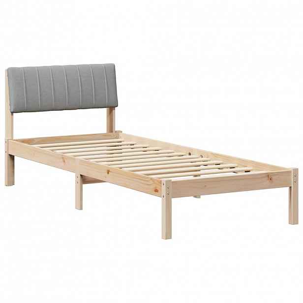 vidaXL Rám postele s čelo Hnědá a světlá šedá 75 x 190 cm