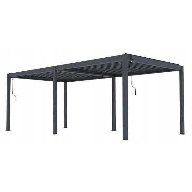 Bioklimatická pergola G21 Austin 6x3m antracitová hliníková BP-G21-6X3M