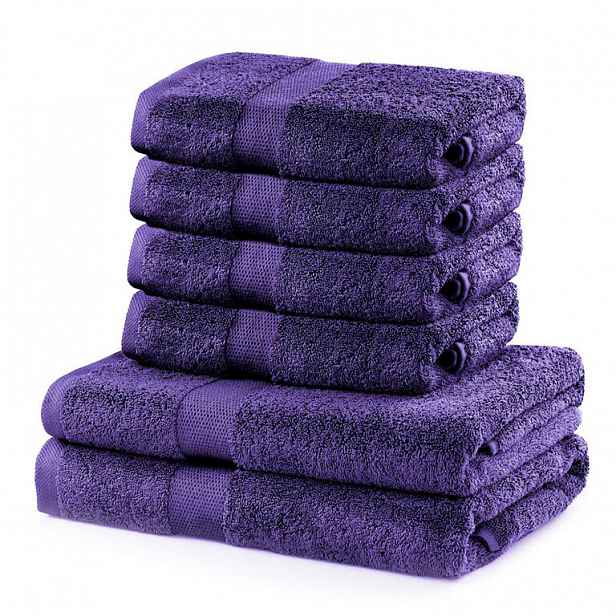 DecoKing Sada ručníků a osušek Marina červená, 4 ks 50 x 100 cm, 2 ks 70 x 140 cm DecoKing Sada ručníků a osušek Marina purpurová, 4 ks 50 x 100 cm, 2 ks 70 x 140 cm