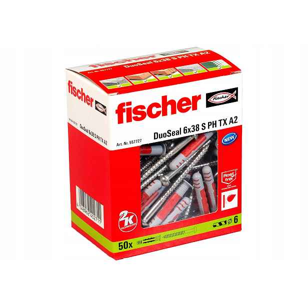 Fischer Upevnění na mokré zóny DuoSeal 6 x 38 S Ph Tx A2 50 Ks