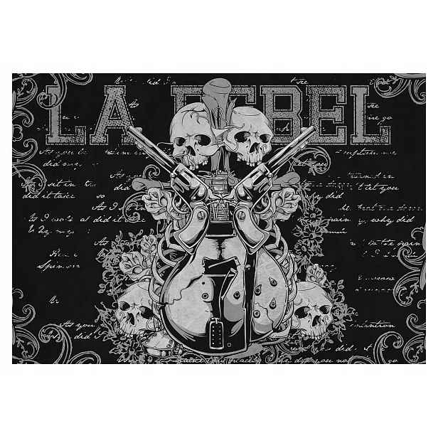 Fototapeta Lebka s kytarou Rock & Grunge vinylová 368x254 lepidlo