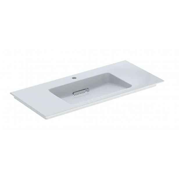 Geberit ONE - Umyvadlo nábytkové 105x48x13 cm, skrytý přepad, s otvorem pro baterii, vodorovný odtok, KeraTect, bílá 505.015.00.1
