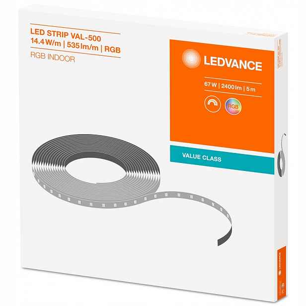 Led pásek 67W 2400lm 300LED 24V Rgb barevný 8mm 5m Value Ledvance