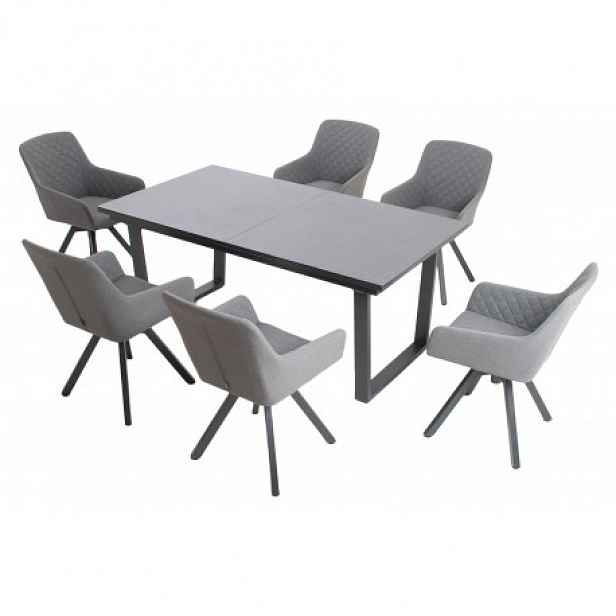 Luxusní zahradní souprava 6+1 Doppler LIVORNO PARIS OTOČNÉ ŠEDÉ