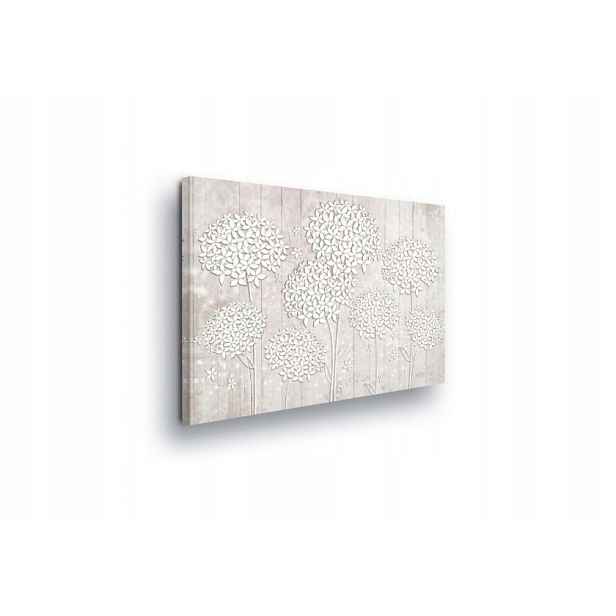 Obraz 80x60 Jemnost lehkost květiny textura minimalismus pastely béžová bílá