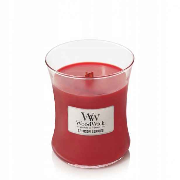 Woodwick Střední vonná svíčka Crimson Berries Vánoční 275 g