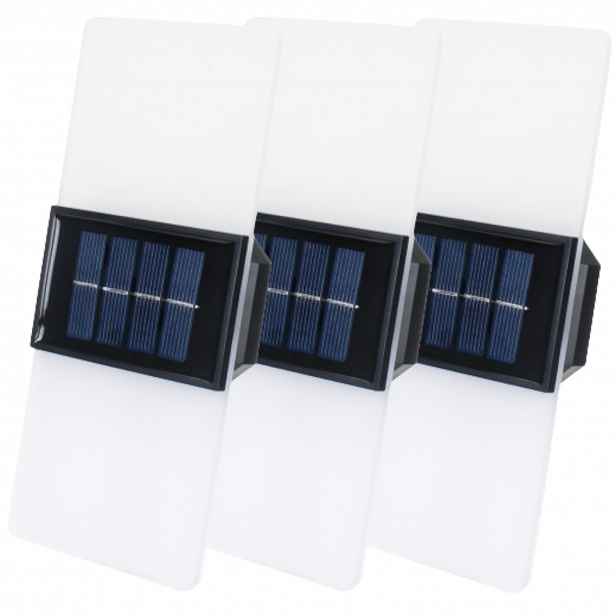 3x Solární dekorativní zahradní Led lampa Nástěnné svítidlo Osvětlení stěny Fasády