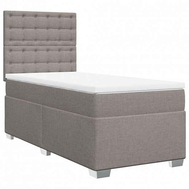 vidaXL Box spring postel s matrací taupe 90x190 cm textil