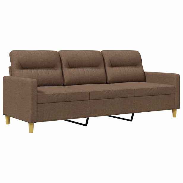 vidaXL 3místná pohovka hnědá 180 cm textil
