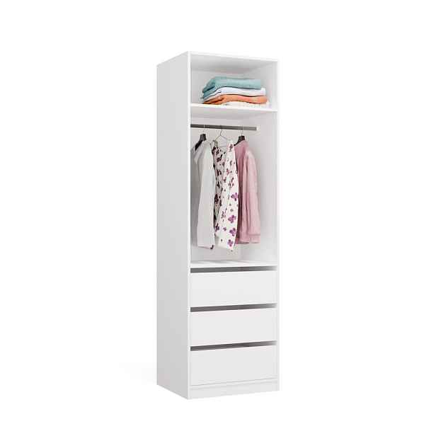 TP Living Modulární otevřená šatní skříň Openo 1W1P3S 60 cm bílá