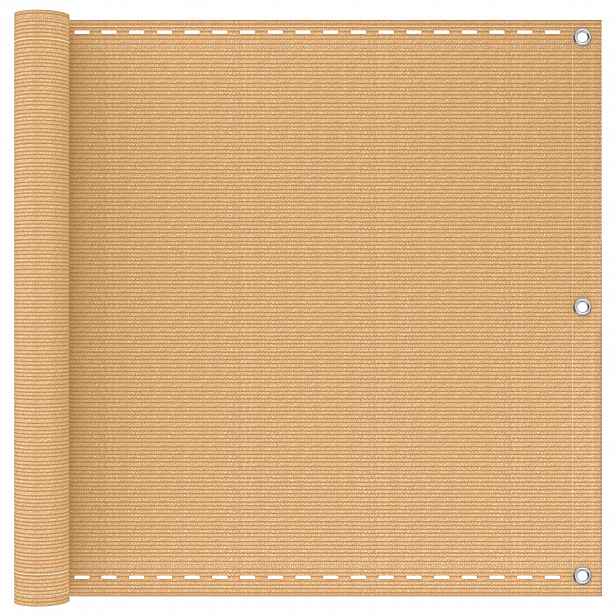 vidaXL Balkonová clona Písková 75 x 400 cm HDPE a hliník