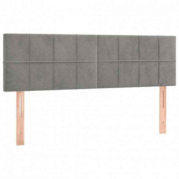 vidaXL Čela postele světle šedá 144x5x78/88 cm samet