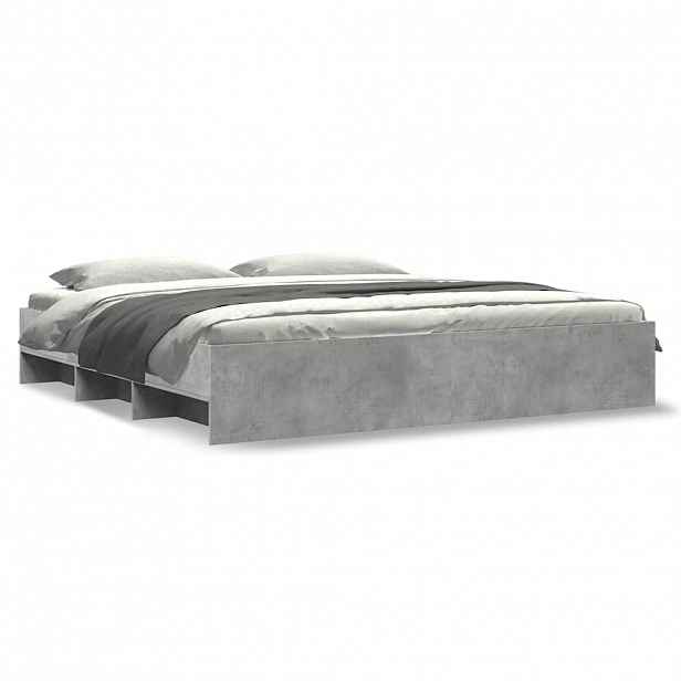 vidaXL Rám postele betonově šedý 200 x 200 cm kompozitní dřevo