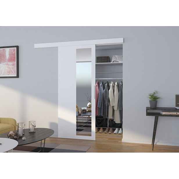 Interiérové posuvné dveře se zrcadlem 96 cm FADORA - bílé