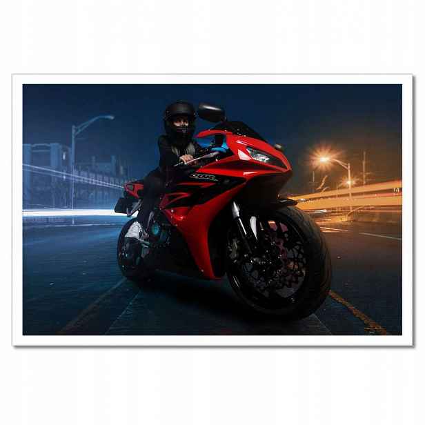 Plakáty v rámu 60x40 Červený motocyklový závodník