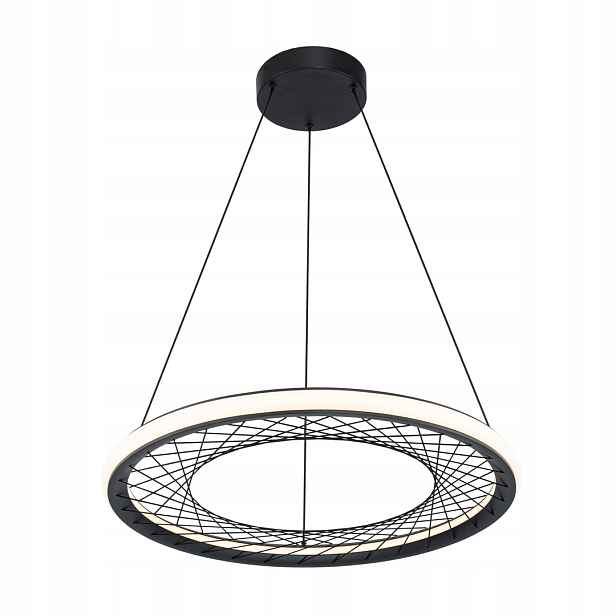 Závěsná Led lampa černá kulatá 60 cm s propletenými drátky Milagro