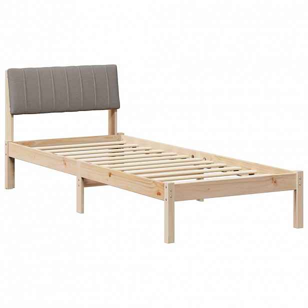 vidaXL Rám postele Hnědá a taupe 75 x 190 cm Masivní borovicové dřevo