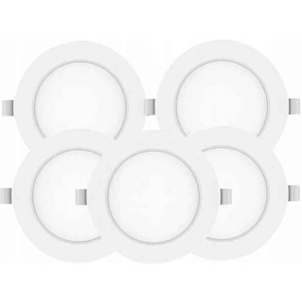 5x Lampička Objímka Panelová zapuštěná do stropu Slim Led 6W Barva Studená 6500K