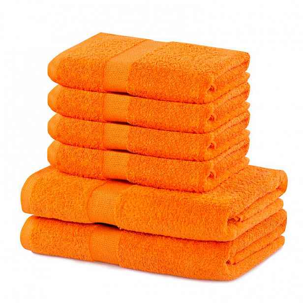 DecoKing Sada ručníků a osušek Marina oranžová, 4 ks 50 x 100 cm, 2 ks 70 x 140 cm