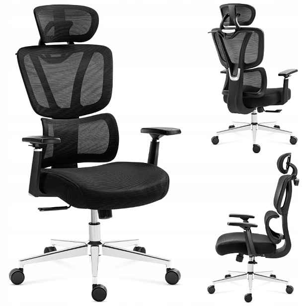 Ergonomické otočné kancelářské křeslo Bederní podpěra Expert 4.6 Black
