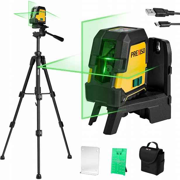 Křížový Laser Prexiso 360° Se Stativem, Samonivelační Laserová Vodováha