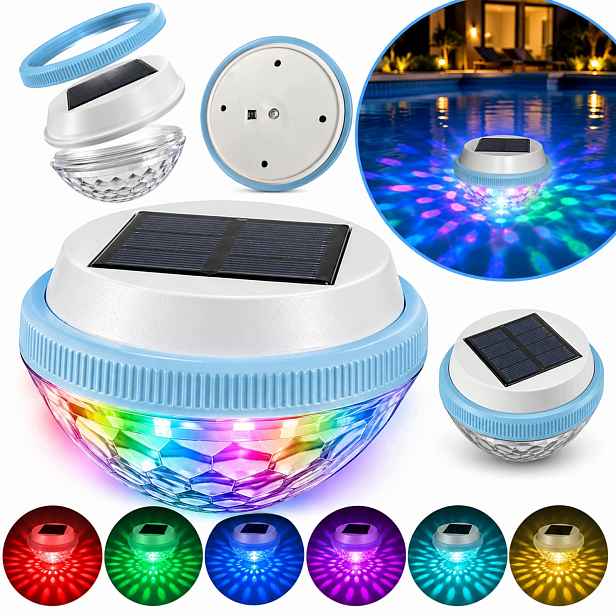 Lampička Do Bazénu Plovoucí Solární Led Dekorativní Lampa Různé Barvy 2KS