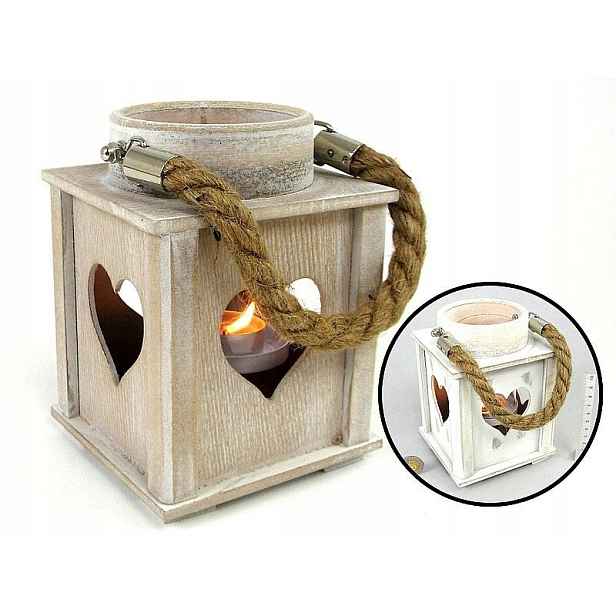 Lampion na čajovou svíčku dřevěný 12x16x12 cm Ozdobný Dřevěný Lampion svíčka