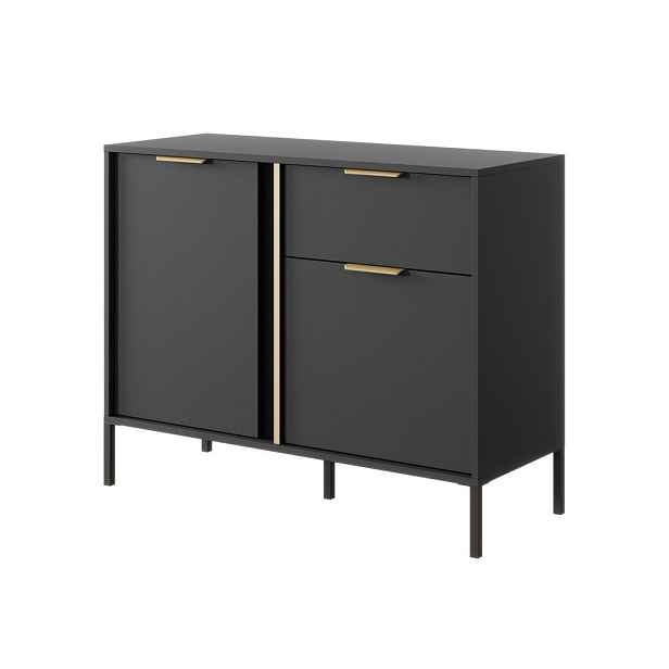 MASSENO KOMODA LORENZO, 103/81/40 cm s 1 zásuvkou a 2 dvířky, antracitová