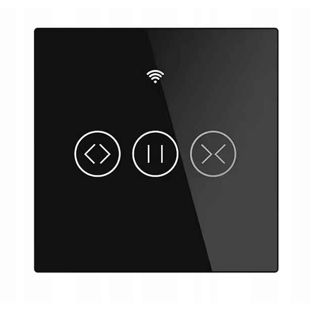 Ovladač rolet a rolovacích vrat dotykový skleněný černý Tuya WiFi RF433