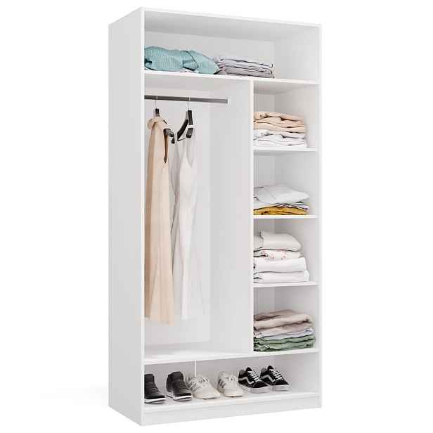 TP Living Modulární otevřená šatní skříň Openo 1W6P 100 cm bílá