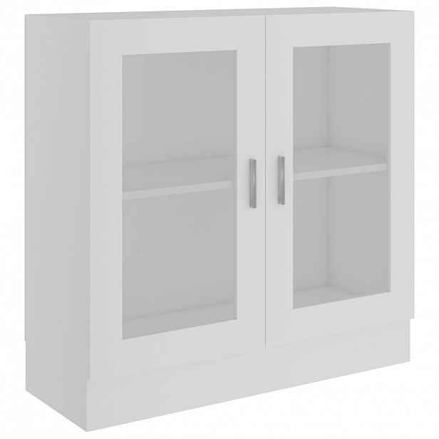 vidaXL Prosklená skříň bílá 82,5 x 30,5 x 80 cm kompozitní dřevo