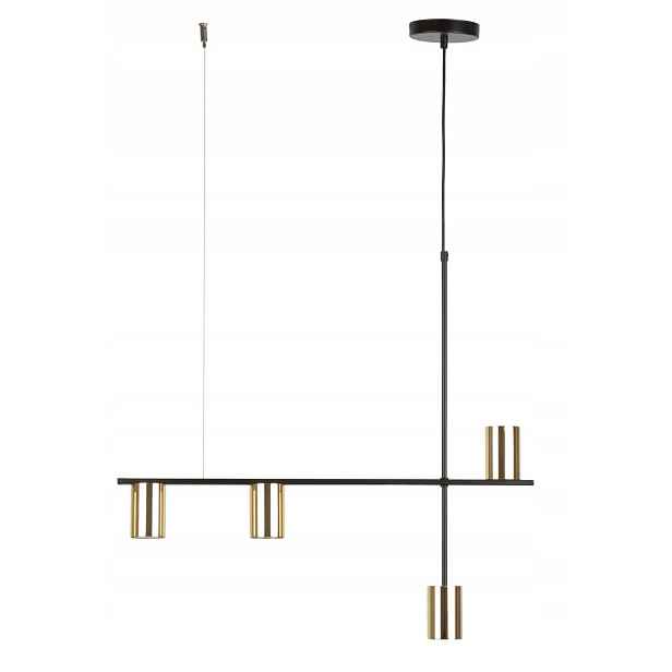 Dekorativní závěsná lampa zlatá, černá, moderní, 4 reflektory Sigma