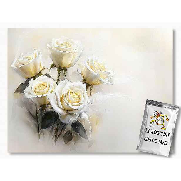 Fototapeta Flizelina Akvarel Příroda Květiny Růže Peří Boho 254x184 130g
